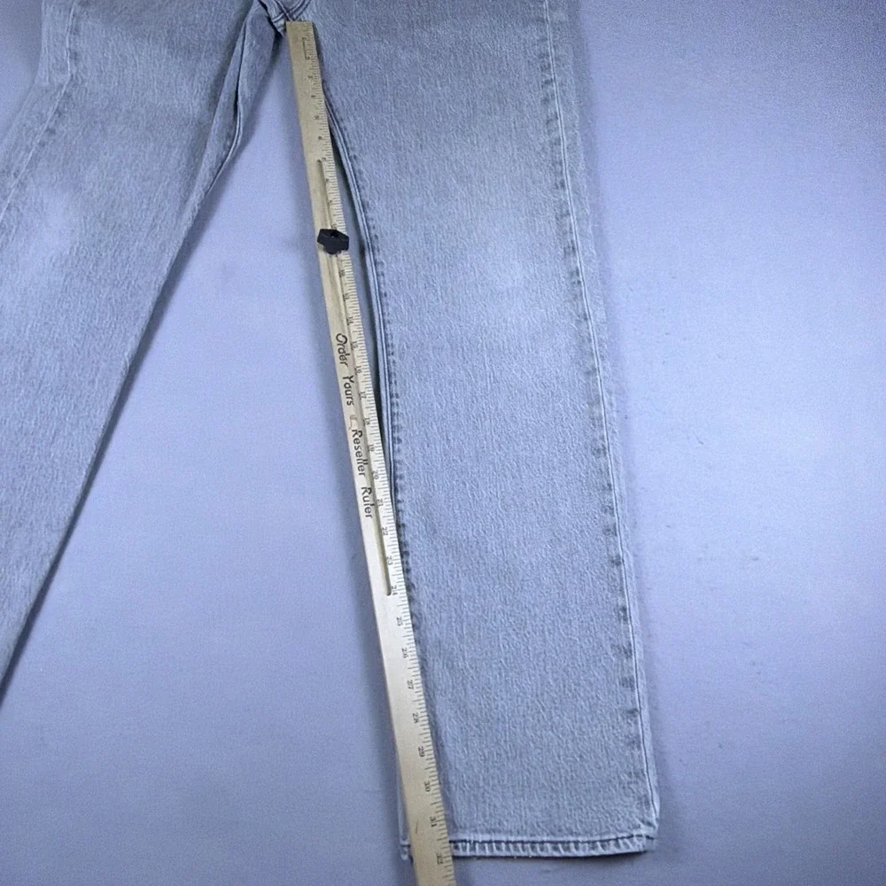 Levis 501 Jeans Mens 35x34 (32) Gray Denim Button Fly Classic Original Straight